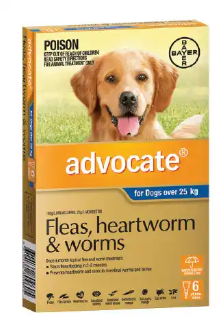 Good Price Pharmacy Advocate fleas, heratworm & worms 6 pack - dogs over 25kg offer