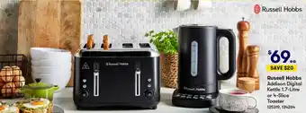 BIG W Russell Hobbs Addison Digital Kettle 1.7-Litre or 4-Slice Toaster offer