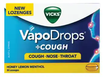 Good Price Pharmacy Vicks vapodrops + cough 36 lozenges - honey lemon menthol offer