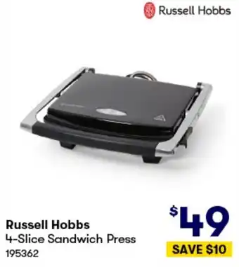 BIG W Russell Hobbs 4-Slice Sandwich Press offer