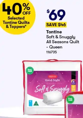 BIG W Tontine Soft & Snuggly All Seasons Quilt - Queen offer