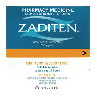 Good Price Pharmacy Zaditen eye drops 20 x 0.4ml vials offer