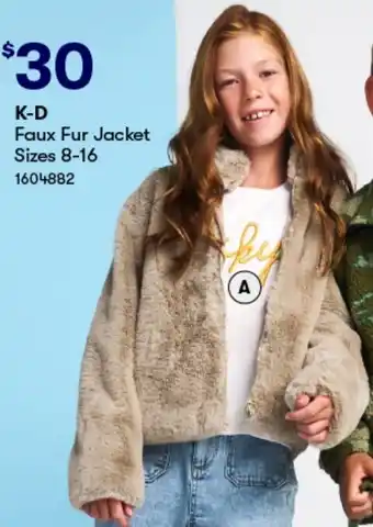 BIG W K-D Faux Fur Jacket Sizes 8-16 offer