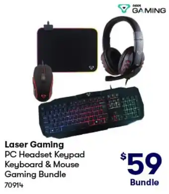 BIG W Laser Gaming PC Headset Keypad Keyboard & Mouse Gaming Bundle offer