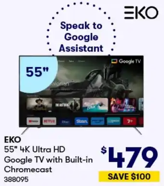 BIG W EKO 55" 4K Ultra HD Google TV with Built-in Chromecast offer