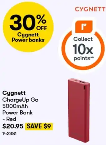 BIG W Cygnett ChargeUp Go 5000mAh Power Bank offer