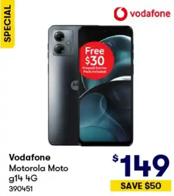 BIG W Vodafone Motorola Moto g14 4G offer