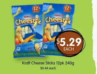 Spudshed Kraft Cheese Sticks 12pk 240g offer