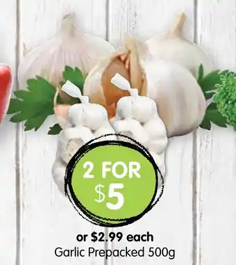 Spudshed Garlic Prepacked 500g offer