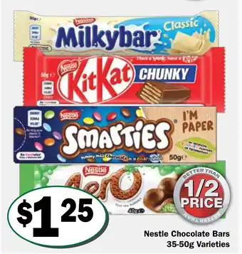 Friendly Grocer Nestle Chocolate Bars 35-50g Varieties offer