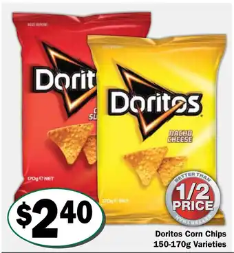 Friendly Grocer Doritos Corn Chips 150-170g Varieties offer