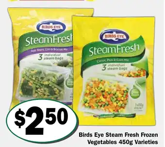 Friendly Grocer Birds Eye Steam Fresh Frozen Vegetables 450g Varieties offer