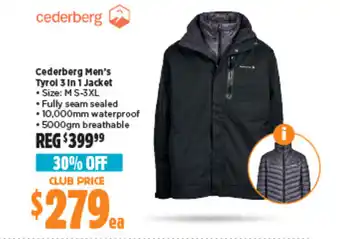 Anaconda Cederberg Men's Tyrol 3 In 1 Jacket offer