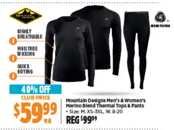 Anaconda Mountain Designs Men's & Women's Merino Blend Thermal Tops & Pants offer