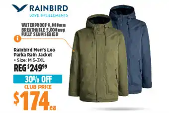 Rainbird Men's Leo Parka Rain Jacket
