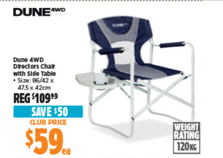 Dune 4WD Directors Chair with Side Dune 4WD Directors Chair with Side