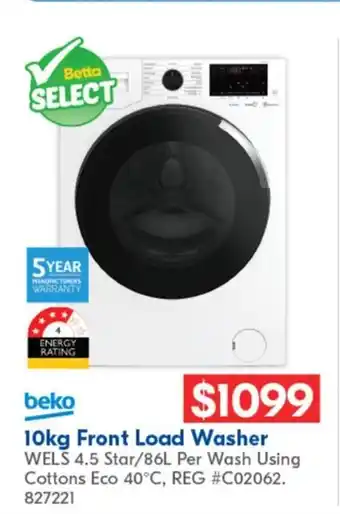 Betta beko 10kg Front Load Washer offer