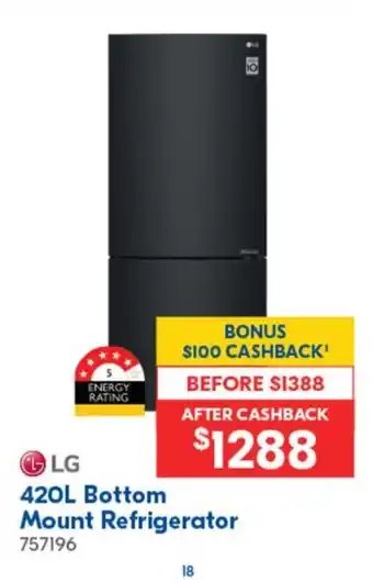 Betta LG 420L Bottom Mount Refrigerator offer