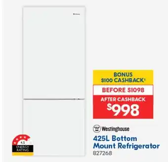 Betta Westinghouse 425L Bottom Mount Refrigerator offer