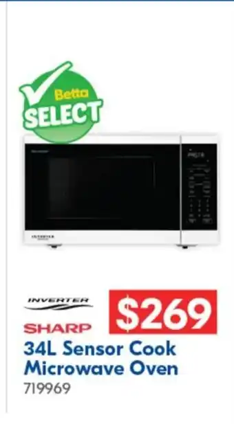 Betta SHARP 34L Sensor Cook Microwave Oven offer