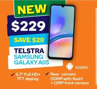 Betta TELSTRA SAMSUNG GALAXY A05 offer