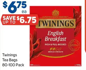 Foodland Twinings Tea Bags 80-100 Pack offer