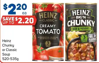 Foodland Heinz Chunky or Classic Soup 520-535g offer