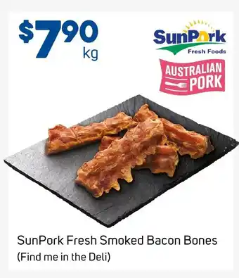 Foodland SunPork Fresh Smoked Bacon Bones offer