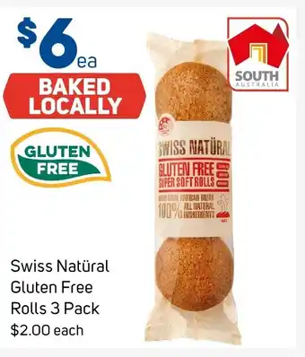 Foodland Swiss Natüral Gluten Free Rolls 3 Pack offer