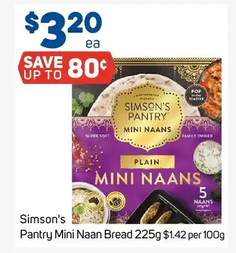 Foodland Simson's Pantry Mini Naan Bread 225g offer