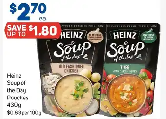 Foodland Heinz Soup of the Day Pouches 430g offer