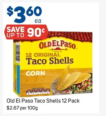 Foodland Old El Paso Taco Shells 12 Pack offer