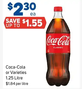 Foodland Coca-Cola or Varieties 1.25 Litre offer