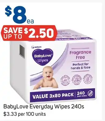 Foodland BabyLove Everyday Wipes 240s offer