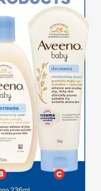 Foodland Aveeno Baby Dermexa Moisturising Cream 206g offer