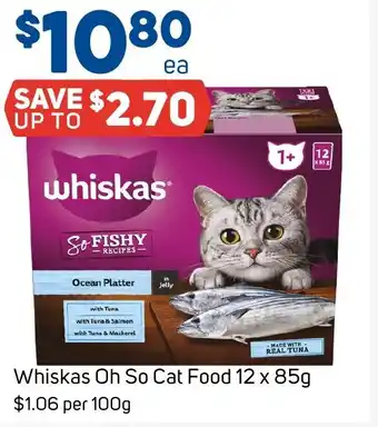 Foodland Whiskas Oh So Cat Food 12 x 85g offer