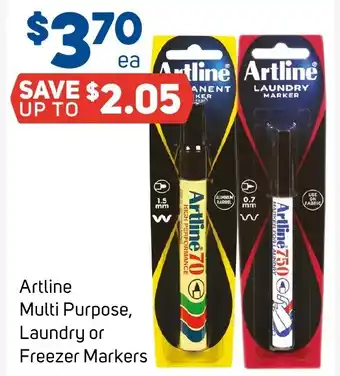 Foodland Artline Multi Purpose, Laundry or Freezer Markers offer