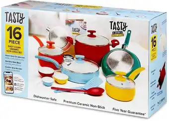 BIG W Tasty 16-Piece Non-Stick Ceramic Cookware Set offer