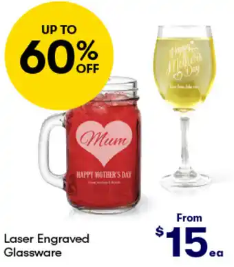 BIG W Laser Engraved Glassware offer