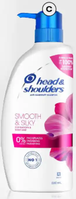 BIG W Head & Shoulders Smooth & Silky Anti Dandruff Shampoo 660ml offer