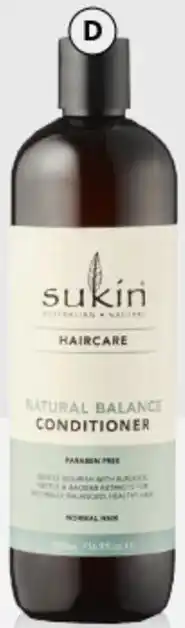 BIG W Sukin Natural Balance Conditioner 500ml offer