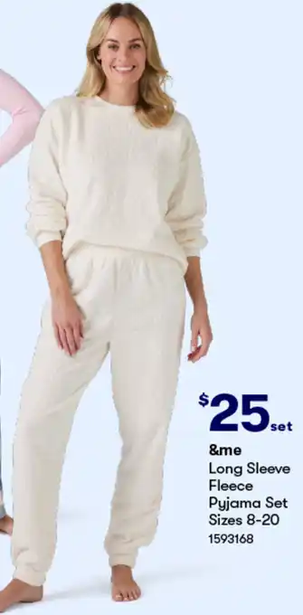 BIG W &me Long Sleeve Fleece Pyjama Set Sizes 8-20 offer