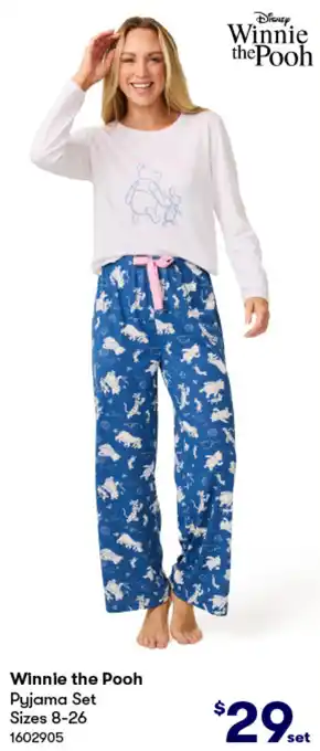 BIG W Winnie the Pooh Pyjama Set Sizes 8-26 offer