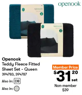 BIG W Openook Teddy Fleece Fitted Sheet Set - Queen offer