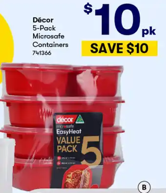 BIG W Décor 5-Pack Microsafe Containers offer