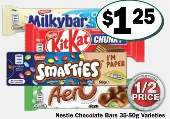 Friendly Grocer Nestle Chocolate Bars 35-50g Varieties offer