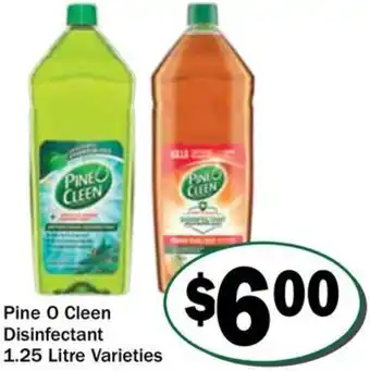 Friendly Grocer Pine O Cleen Disinfectant 1.25 Litre Varieties offer