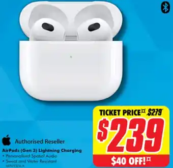 The Good Guys AirPods (Gen 3) Lightning Charging offer