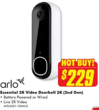 The Good Guys Essential 2K Video Doorbell 2K (2nd Gen) offer