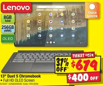 JB Hi-Fi Lenovo 13" Duet 5 Chromebook offer